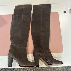 Halogen Grey Suede thigh high boot